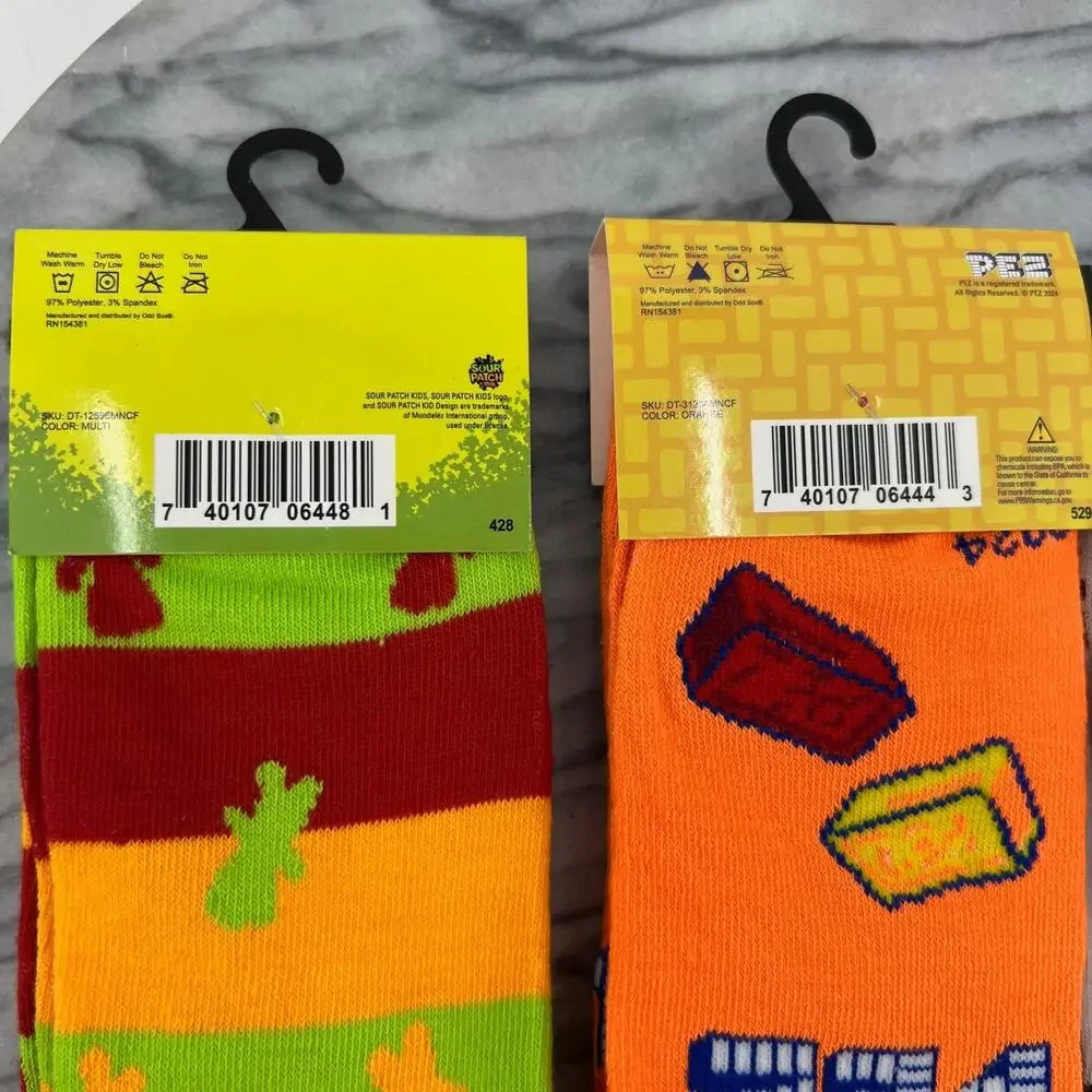 Sour Patch, Pez Hersheys Kisses Crew Socks Adult OSFM Candy Chocolate 3 Pairs